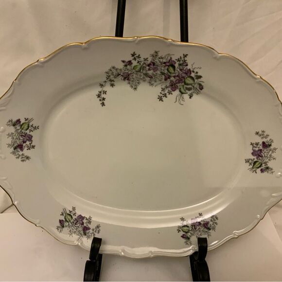 VINTAGE TOSCPORT CZECHOSLOVAKIA FINE CHINA PLATTER. SPRING VALLEY Stamped.k3 - Picture 2 of 6
